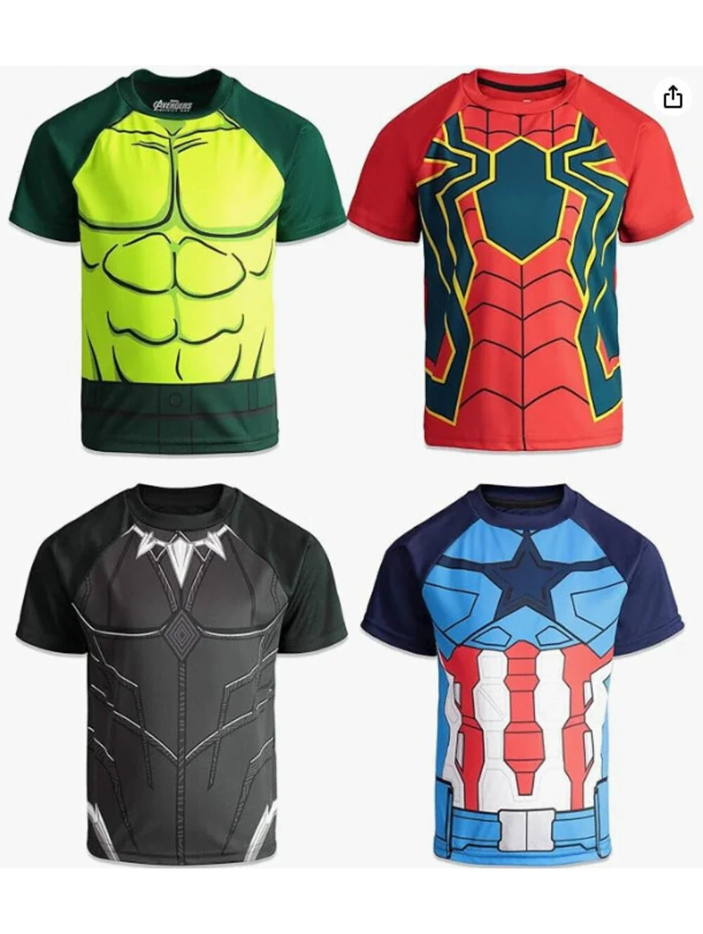Marvel Avengers Boys 4-Pack Bundle Athletic T-Shirts, (Pick-A-Size)